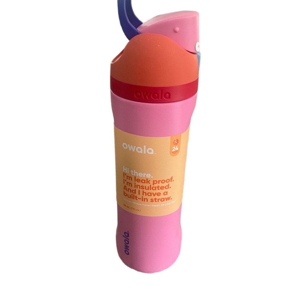Owala Pink and Orange Insulated Water Bottle